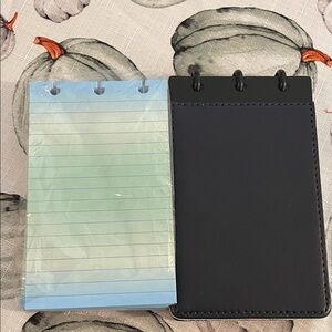 Levenger Navy Blue leather Notepad Set